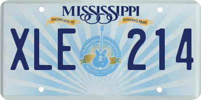 MS license plate XLE214