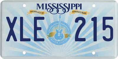 MS license plate XLE215