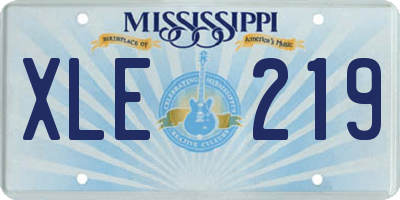 MS license plate XLE219