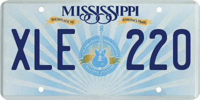 MS license plate XLE220