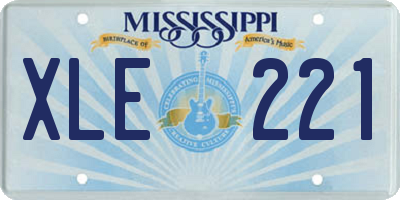 MS license plate XLE221