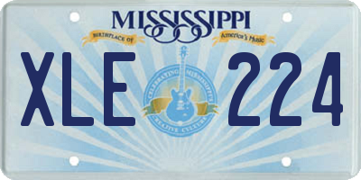 MS license plate XLE224