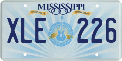 MS license plate XLE226