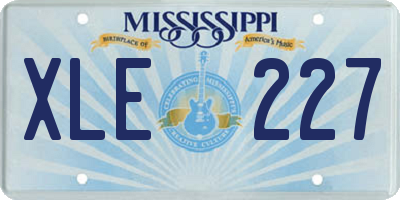 MS license plate XLE227