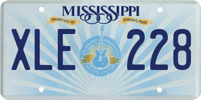 MS license plate XLE228