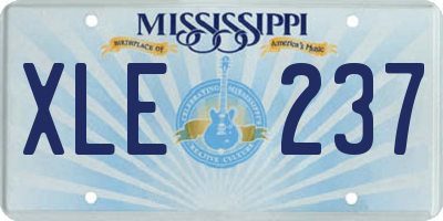 MS license plate XLE237