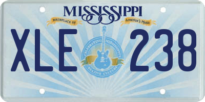 MS license plate XLE238
