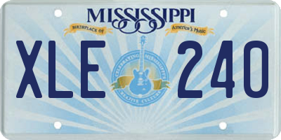 MS license plate XLE240