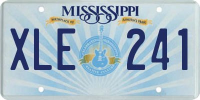 MS license plate XLE241