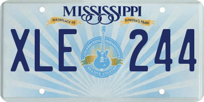 MS license plate XLE244