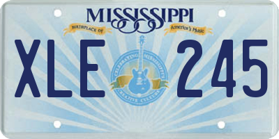 MS license plate XLE245
