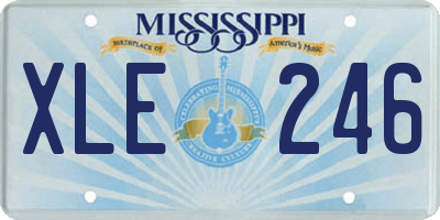 MS license plate XLE246