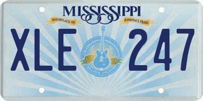 MS license plate XLE247