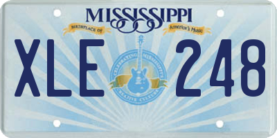 MS license plate XLE248