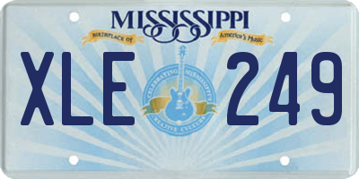 MS license plate XLE249