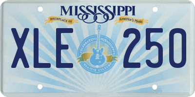 MS license plate XLE250