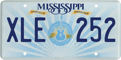 MS license plate XLE252