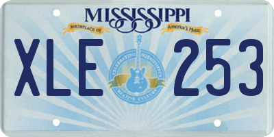 MS license plate XLE253