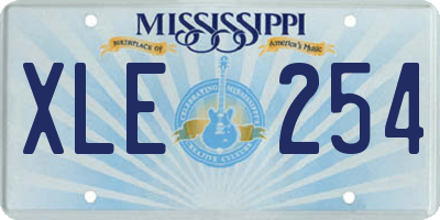 MS license plate XLE254