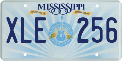 MS license plate XLE256