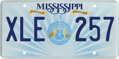 MS license plate XLE257