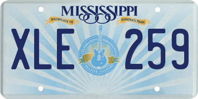 MS license plate XLE259