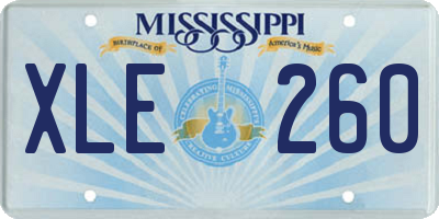 MS license plate XLE260