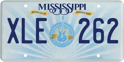 MS license plate XLE262