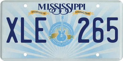 MS license plate XLE265