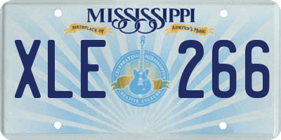 MS license plate XLE266