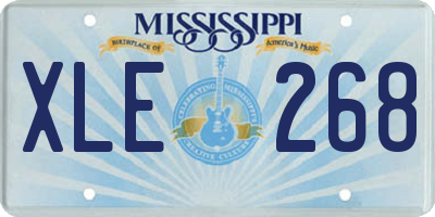 MS license plate XLE268