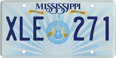 MS license plate XLE271