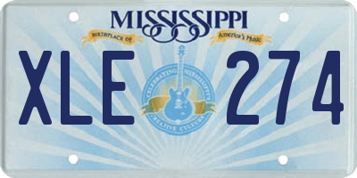 MS license plate XLE274