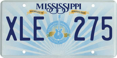 MS license plate XLE275