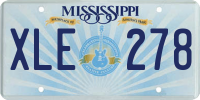 MS license plate XLE278