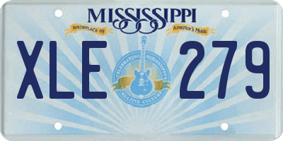 MS license plate XLE279