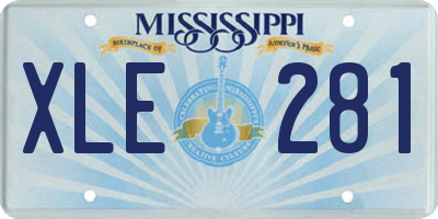 MS license plate XLE281