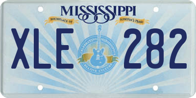 MS license plate XLE282