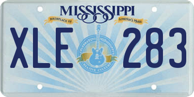 MS license plate XLE283