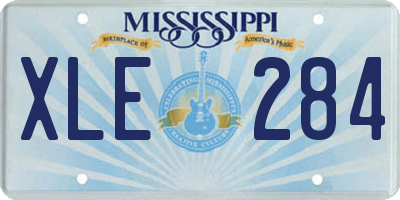 MS license plate XLE284