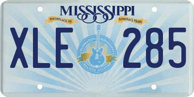MS license plate XLE285