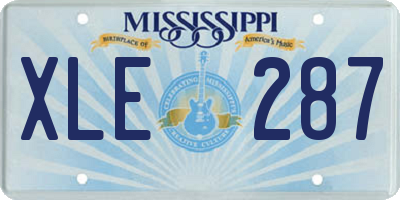 MS license plate XLE287
