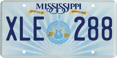 MS license plate XLE288
