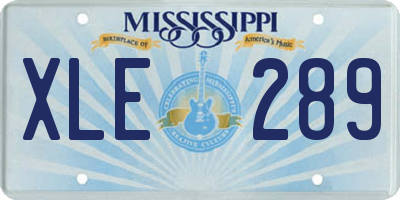 MS license plate XLE289
