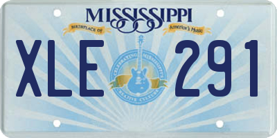 MS license plate XLE291