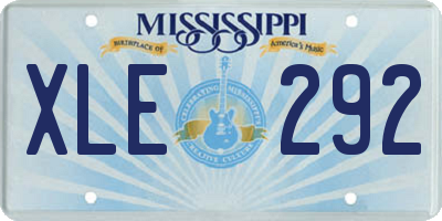 MS license plate XLE292