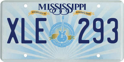 MS license plate XLE293