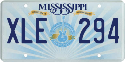 MS license plate XLE294