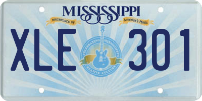 MS license plate XLE301