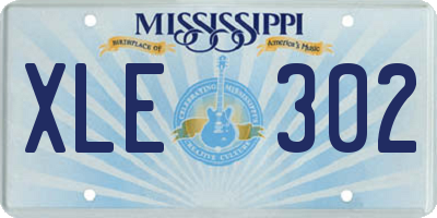 MS license plate XLE302
